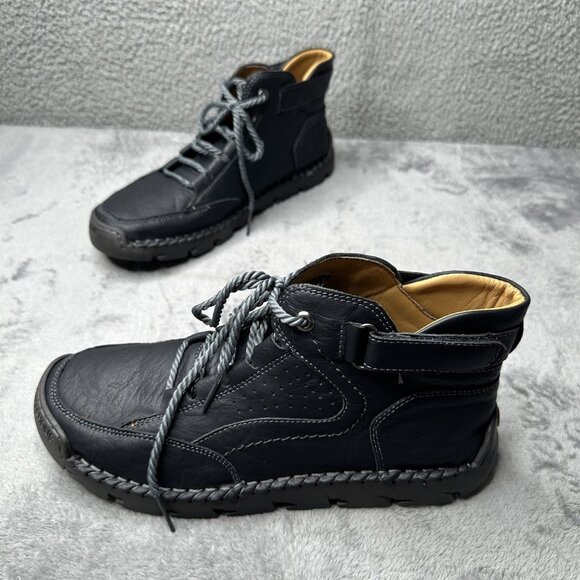 Caoutchouc Shoes‎ Mens Size 46 US 12 High Top Leather Moc Toe Lace Up Boots - Picture 1 of 13